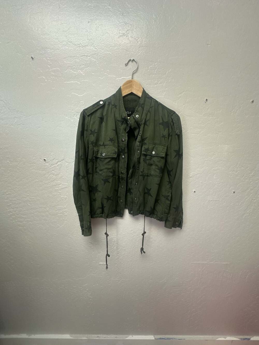 Rails Collins Military Jacket in Sage with Black Stars